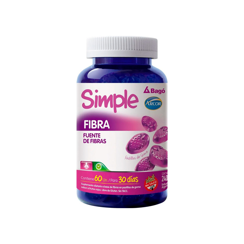 Simple Fibra pastillas de goma x 60